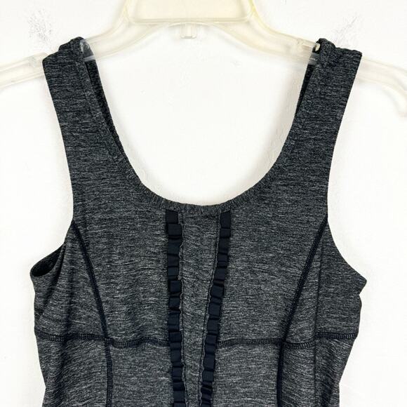 Lululemon Run Free Tank Ruffle Back In Heathered Black Size 4 Running Gym Active - Picture 12 of 15